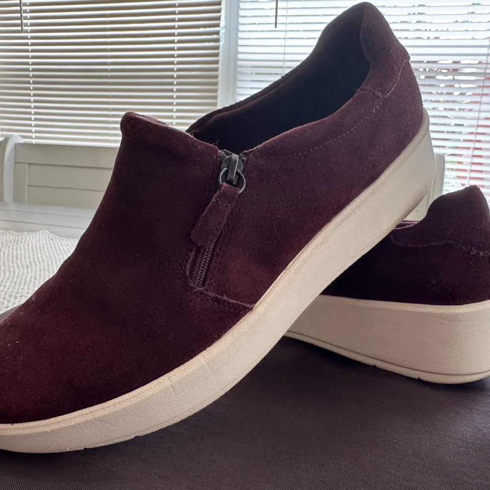 Clarks Burgundy Suede Collection Loafers